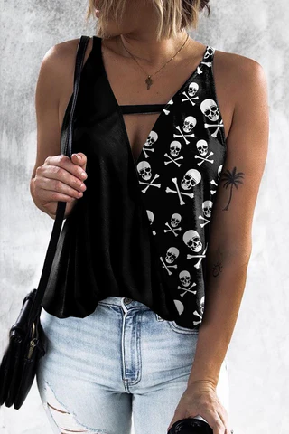 SKULL HOLLOW OUT TANK TOP